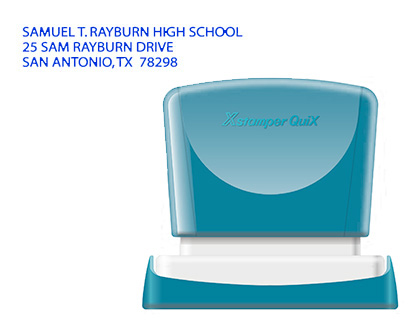 SELLO X'STAMPER QUIX PERSONALIZABLE COLOR AZUL MEDIDAS 14X60 MM Q-14