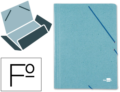CARPETA LIDERPAPEL GOMAS TRES SOLAPAS CARTON PRESPAN FOLIO COLOR VERDE