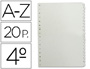 SEPARADOR ALFABETICO MULTIFIN 3002 PLASTICO CUARTO NATURAL