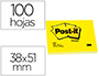 BLOC DE NOTAS ADHESIVAS QUITA Y PON POST-IT 38X51 MM CON 100 HOJAS 653E