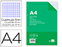 RECAMBIO LIDERPAPEL A4 100 HOJAS 60G/M2 CUADRO 4 MM CON MARGEN 4 TALADROS