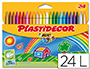 LAPICES CERA PLASTIDECOR CAJA DE 24 COLORES SURTIDOS