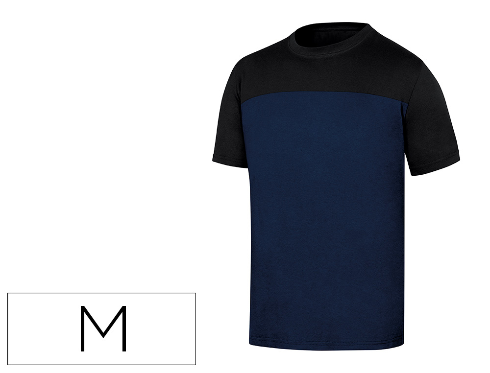 CAMISETA DE ALGODON DELTAPLUS COLOR AZUL/NEGRO TALLA M