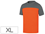 CAMISETA DE ALGODON DELTAPLUS COLOR GRIS/NARANJA TALLA XL