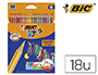LAPICES DE COLORES BIC EVOLUTION STRIPES CAJA DE 18 COLORES SURTIDOS