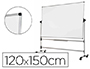 PIZARRA BLANCA BI-OFFICE BLANCA DE ACERO VITRIFRICADO VOLTEABLE DOBLE CARA 120X150 CM