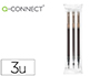 RECAMBIO BOLIGRAFO Q-CONNECT RETRACTIL KF11057 BORRABLE NEGRO CAJA DE 3 UNIDADES