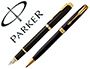 JUEGO PARKER DUO SONNET LACA NEGRA GT BOLIGRAFO + PLUMA CON PLUMIN ACERO INOXIDABLE
