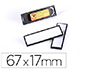 IDENTIFICADOR PORTANOMBRE DURABLE PVC ANTIARAAZOS CON IMAN Y EFECTO LUPA COLOR NEGRO 67X17 MM