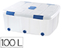 CONTENEDOR PLASTICO PLASTICFORTE 100 LITROS N 15 TRANSPARENTE CON TAPA 330X800X600 MM