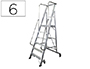 ESCALERA MOVIL KTL DE ALUMINIO CON PLATAFORMA Y GUARDACUERPOS PLEGABLE 6 PELDAOS SERIE 2XL-S
