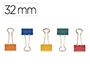 PINZA METALICA Q-CONNECT REVERSIBLE N.3 32 MM CAJA DE 10 UNIDADES COLORES SURTIDOS