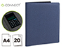 CARPETA PORTAFOLIOS Q-CONNECT A4 CON CALCULADORA BLOC 20 HOJAS Y DEPARTAMENTOS INTERIORES COLOR AZUL 250X315
