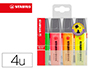 ROTULADOR STABILO BOSS FLUORESCENTE 70 ESTUCHE DE 4 UNIDADES COLORES SURTIDOS