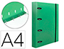 CARPETA CON RECAMBIO LIDERPAPEL A4 CUADRO 5MM 100 HOJAS 80G POLIPROPILENO 4 ANILLAS 40MM VERDE MANZANA