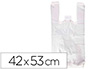 BOLSA CAMISETA RECICLADA 70% BLANCA 50 MC 42X53 CM APTA LEGISLACION DE BOLSAS 2021