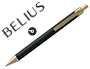 BOLIGRAFO BELIUS POTSDAM NEGRO Y DORADO CUERPO FIBRA CARBON TINTA GEL AZUL EN ESTUCHE