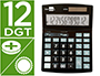CALCULADORA LIDERPAPEL SOBREMESA XF30 12 DIGITOS TASAS SOLAR Y PILAS COLOR NEGRO 190X140X30 MM