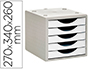 FICHERO CAJONES DE SOBREMESA ARCHIVO 2000 5 CAJONES COLOR BLANCO OPACO 270X340X260 MM
