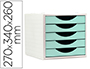 FICHERO CAJONES DE SOBREMESA ARCHIVO 2000 5 CAJONES COLOR VERDE PASTEL 270X340X260 MM