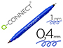 ROTULADOR Q-CONNECT MARCADOR PERMANENTE DOBLE PUNTA COLOR AZUL 0,4 MM Y 1 MM