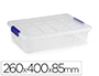 CONTENEDOR PLASTICO PLASTICFORTE 5 LITROS N 30 TRANSPARENTE CON TAPA 260X400X85 MM