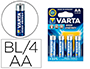 PILA VARTA ALCALINA LONGLIFE POWER AA TIPO LR-06 BLISTER DE 4 UNIDADES