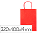 BOLSA PAPEL Q-CONNECT CELULOSA ROJO L CON ASA RETORCIDA 320X400X14 MM