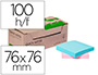 BLOC DE NOTAS ADHESIVAS QUITA Y PON Q-CONNECT 76X76 MM 100% PAPEL RECICLADO COLORES PASTELES EN CAJA DE CARTON