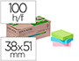 BLOC DE NOTAS ADHESIVAS QUITA Y PON Q-CONNECT 38X51 MM 100% PAPEL RECICLADO COLORES PASTELES EN CAJA DE CARTON