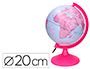 GLOBO TERRAQUEO LIDERPAPEL CON LUZ FISICO Y POLITICO DIAMETRO 20 CM COLOR ROSA