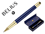 BOLIGRAFO BELIUS SOIREE ALUMINIO COLOR AZUL MARINO Y DORADO TINTA AZUL CAJA DE DISEO