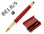 BOLIGRAFO BELIUS SOIREE ALUMINIO COLOR ART DECO GRANATE Y DORADO TINTA AZUL CAJA DE DISEO