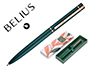 BOLIGRAFO BELIUS ROSE ALUMINIO COLOR VERDE OLIVA/ORO ROSA TINTA AZUL CAJA DE DISEO