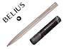BOLIGRAFO BELIUS ROCKET B ALUMINIO COLOR MINIMALISTA GRIS TINTA AZUL CAJA CILINDRICA