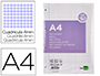 RECAMBIO LIDERPAPEL A4 200+50 HOJAS 90G/M2 CUADRO 4MM CON MARGEN 4 TALADROS