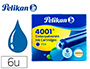 TINTA PARA PLUMAS PELIKAN AZUL REAL CAJA 6 CARTUCHOS