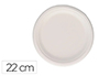 PLATO FIBRA CAA AZUCAR BUNZL BIODEGRADABLE 22 CM DIAMETRO COLOR BLANCO PAQUETE DE 50 UNIDADES
