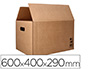 CAJA PARA EMBALAR Q-CONNECT AMERICANA CON ASAS CARTON RECICLADO CANAL SIMPLE 5 MM COLOR KRAFT 600X400X290 MM