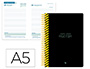 AGENDA ESCOLAR LIDERPAPEL 25-26 ESPIRAL CLASSIC NEGRO DIA PAGINA A5 BILINGE PAPEL FSC 70 GR