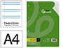 RECAMBIO LIDERPAPEL A4 100 HOJAS 75GR PAUTA 5 2.5MM CON MARGEN 4 TALADROS