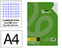 RECAMBIO LIDERPAPEL A4 100 HOJAS 100G/M2 CUADRO 5MM CON MARGEN 4 TALADROS