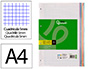 RECAMBIO LIDERPAPEL A4 120 HOJAS 90GR CUADRO 5 MM 4 TALADROS BANDAS DE 5 COLORES PASTELES