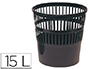 PAPELERA PLASTICO Q-CONNECT 15 LITROS REJILLA COLOR NEGRO 285X290 MM