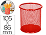 CUBILETE PORTALAPICES Q-CONNECT ROJO METAL REDONDO REJILLA DIAMETRO 86 MM ALTO 105 MM