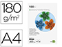 CARTULINA LIDERPAPEL A4 180G/M2 VERDE PAQUETE DE 100 HOJAS