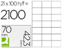 ETIQUETA ADHESIVA Q-CONNECT KF10649 -TAMAO 70X42,3 MM FOTOCOPIADORA LASER INK-JET CAJA CON 100 HOJAS DIN A4