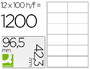 ETIQUETA ADHESIVA Q-CONNECT KF10652 TAMAO 96,5X42,3 MM FOTOCOPIADORA LASER INK-JET CAJA CON 100 HOJAS DIN A4