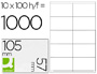 ETIQUETA ADHESIVA Q-CONNECT KF10658 TAMAO 105X57 MM FOTOCOPIADORA LASER INK-JET CAJA CON 100 HOJAS DIN A4