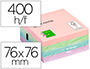 BLOC DE NOTAS ADHESIVAS QUITA Y PON Q-CONNECT 76X76 MM PASTEL CON 400 HOJAS